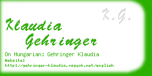 klaudia gehringer business card